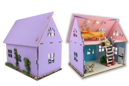 Casa de madera natural para montar - Maquetas en madera – 10doigts.fr