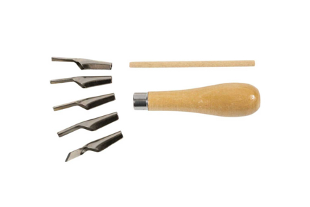 mango de madera + gubias de metal - Linogravura – 10doigts.fr