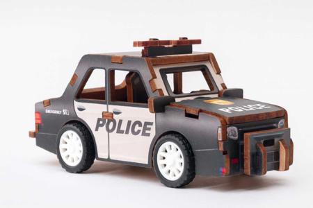 Friction Vehicle Model - Police - 2 - Wood Models - 10doigts.com - Wood Models – 10doigts.fr