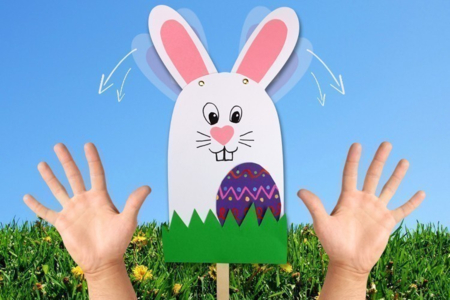 Bunny Puppet - 1 - DIY Easter Crafts - 10doigts.com - DIY Easter Crafts – 10doigts.fr