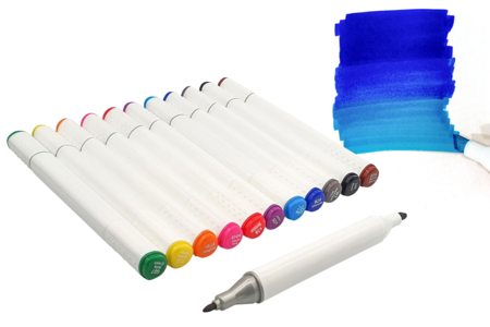 Alcohol Double-Ended Markers - 12 Pieces - 1 - Calligraphy, Writing - 10doigts.com - Calligraphy, Writing – 10doigts.fr