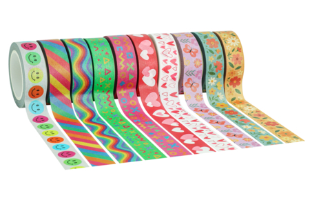 Patterned Masking Tape - 10 Rolls - 1 - Masking tape (Washi tape) - 10doigts.com - Masking tape (Washi tape) – 10doigts.fr