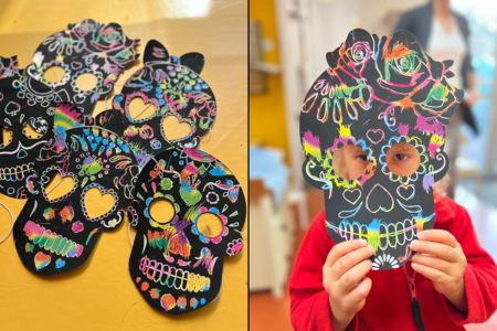 Calaveras Scratch Masks - 4 Pieces - 8 - Creative Masks for Kids - 10doigts.com - Creative Masks for Kids – 10doigts.fr