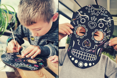 Calaveras Scratch Masks - 4 Pieces - 9 - Creative Masks for Kids - 10doigts.com - Creative Masks for Kids – 10doigts.fr