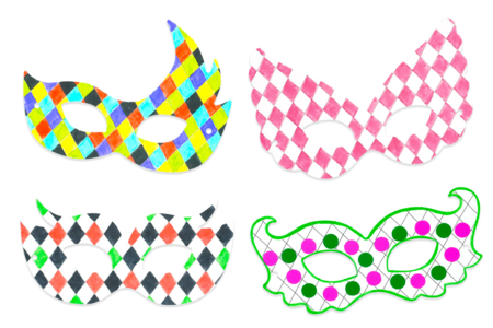 Harlequin Wolf Coloring Masks - 10 Designs - 6 - Creative Masks for Kids - 10doigts.com - Creative Masks for Kids – 10doigts.fr