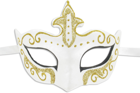 máscara veneciana blanca oro - Máscaras carnaval – 10doigts.fr