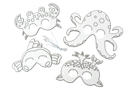 Marine Animal Masks - 4 Pieces - 3 - Coloring Masks - 10doigts.com - Coloring Masks – 10doigts.fr