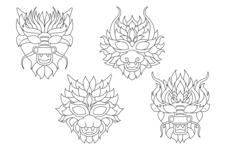Coloring Masks Dragons - 4 Designs - 4 - Creative Masks for Kids - 10doigts.com - Creative Masks for Kids – 10doigts.fr
