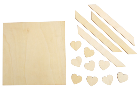 material Marco pequeños corazones de madera - Objetos para el escritorio – 10doigts.fr