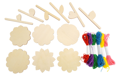 kit de material arte de hilo flores de madera - Kits creativos para el Día de la Madre – 10doigts.fr