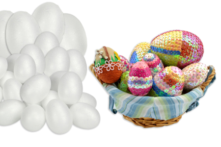 Maxi Pack Styrofoam Eggs - 60 pcs - 1 - Party Shapes - Styrofoam - 10doigts.com - Party Shapes - Styrofoam – 10doigts.fr