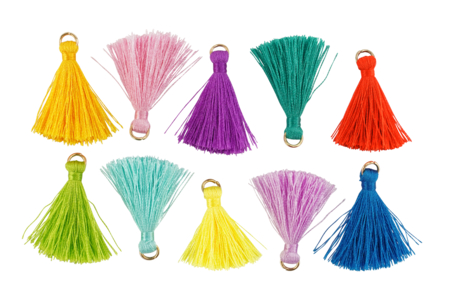 Mini pompones con anillo - 10 unidads - Pompones para manualidades creativas – 10doigts.fr