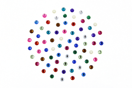 Round Self-Adhesive Rhinestones, Multicolored - 72 pcs - 8 - Sticker rhinestones - 10doigts.com - Sticker rhinestones – 10doigts.fr