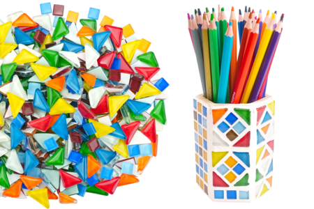 mezcla de mosaicos de triángulos y cuadrados - Mosaicos de vidrio – 10doigts.fr