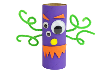monstruos de Halloween con rollo de cartón de papel higiénico - Actividades manuales Halloween – 10doigts.fr