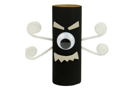monstruos de halloween rouleau de cartón papel higiénico - Actividades manuales Halloween – 10doigts.fr
