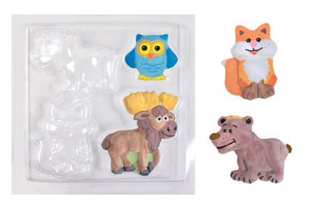 Mold 4 Forest Animals - 1 - Molds for plaster, soap, concrete ... - 10doigts.com - Molds for plaster, soap, concrete ... – 10doigts.fr