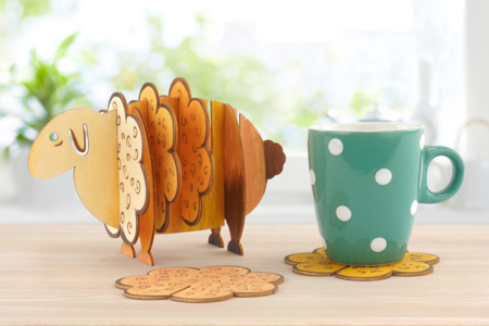 Oveja 5 posavasos creación - Objetos de madera para la cocina – 10doigts.fr