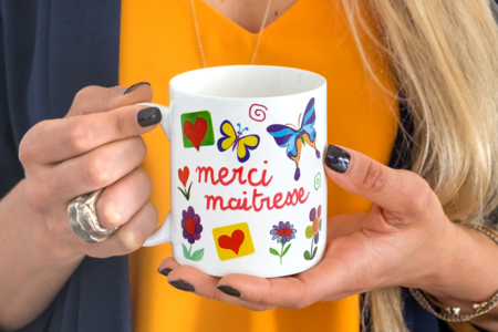 Taza de cerámica blanca - Soportes de cerámica para decorar – 10doigts.fr