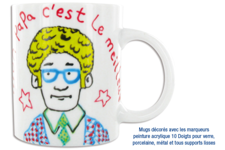 Taza de cerámica blanca - Soportes de cerámica para decorar – 10doigts.fr