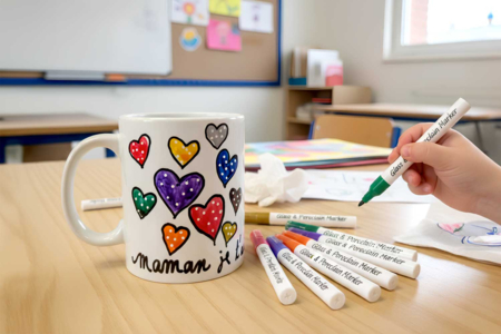 taza mamá con rotulador de porcelana - Pintura vidrio y loza – 10doigts.fr