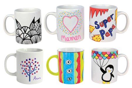 taza porcelana pintura - Soportes de cerámica para decorar – 10doigts.fr