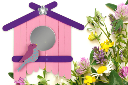 Decorative Birdhouse with Wooden Sticks - 1 - Kids Crafts Activities - 10doigts.com - Handicrafts Activities – 10doigts.fr