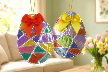 Oeufs de Pâques avec du papier aluminium (Foil Art) - 1 - DIY Easter Crafts - 10doigts.com - DIY Easter Crafts – 10doigts.fr