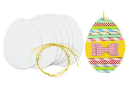 White Cardboard Eggs for Hanging - 6 pcs - 1 - Easter Decor Supports - 10doigts.com - Easter Decor Supports – 10doigts.fr