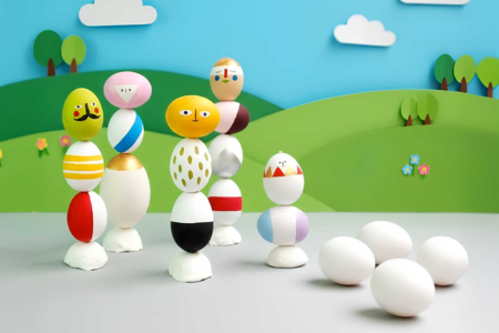 Huevos de plástico 4 cm - 12 unidads - Huevos de Pascua creativo – 10doigts.fr