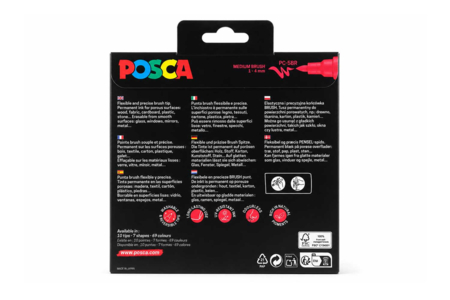 Pack POSCA Brush – Set of 8 Brush Markers - POSCA Markers – 10doigts.fr