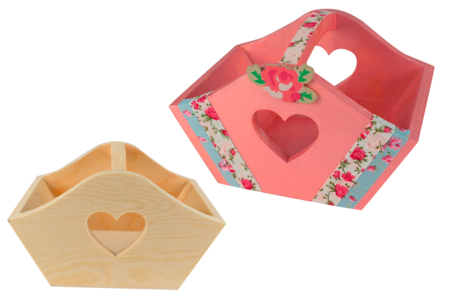 cesta corte corazón - Cestas de madera – 10doigts.fr
