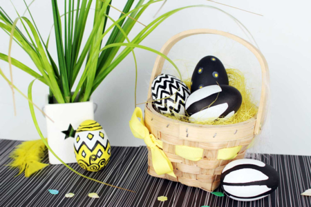 cesta de huevos de pascua de mimbre - Cestas de madera – 10doigts.fr