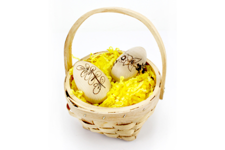 cesta huevos pirograbado - Cestas de madera – 10doigts.fr