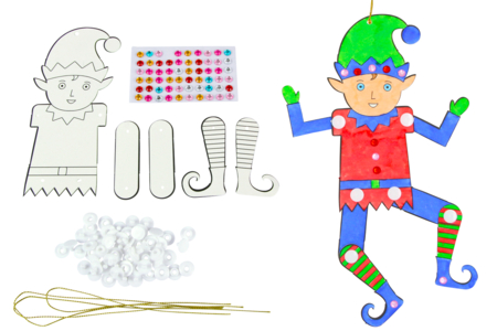 Articulated Elf Suspension Kit - 6 Pieces - 5 - Christmas Creative Kits for Children - 10doigts.com - Christmas Creative Kits for Children – 10doigts.fr