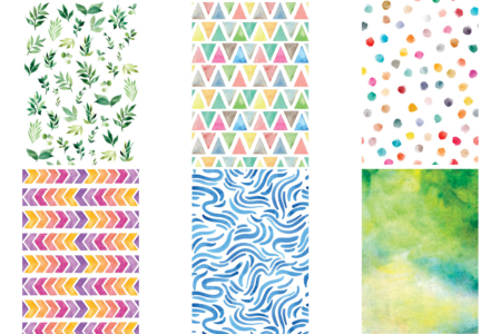 Watercolor Pattern Paper, A4 Size - 14 Sheets - 5 - Patterned Papers - 10doigts.com - Patterned Papers – 10doigts.fr