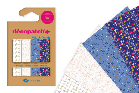 Decopatch Mix - 4 Sheets "Shades of Blue" - 1 - Decopatch Papers - 10doigts.com - Decopatch Papers – 10doigts.fr