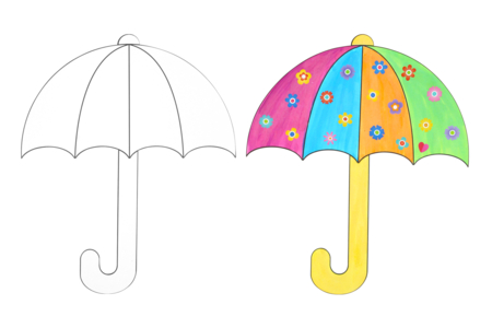 PARAGUAS GIGANTE - Formas y dibujos para colorear – 10doigts.fr