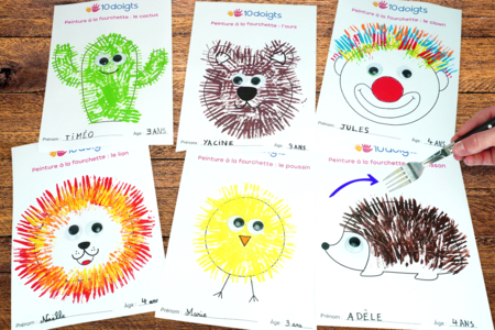 Painting with a Fork - 1 - Craft Activities Painting: Creations for All Ages and All Desires - 10doigts.com - Craft Activities Painting: Creations for All Ages and All Desires – 10doigts.fr