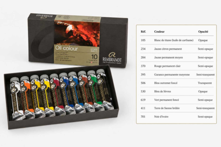 Extra fine Oil Paint Rembrandt - 10 x 15 ml - Oil Paint Fine Arts – 10doigts.fr