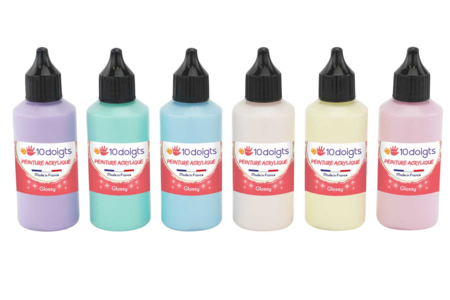 Pastel Acrylic Paint, 60 ml - 6 Colors - 1 - 10doigts Acrylic Paint - 10doigts.com - 10doigts Acrylic Paint – 10doigts.fr