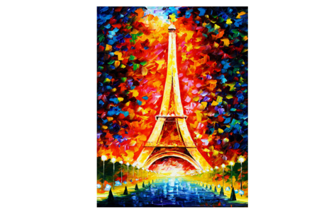 Numbered Painting "Eiffel Tower" - 30 x 40 cm - 1 - Paint by Numbers - 10doigts.com - Paint by Numbers – 10doigts.fr