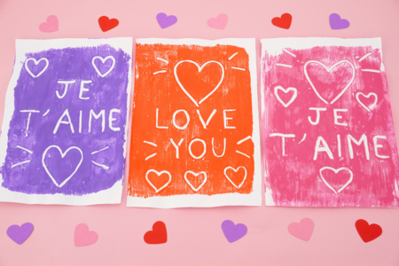 easy paint craft child valentine printing - Valentine's Day Crafts – 10doigts.fr