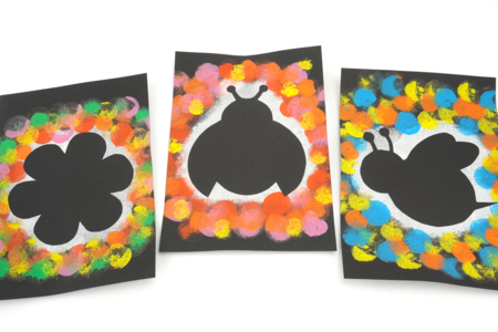 pintura fácil niño manualidad silueta primavera - Actividades manuales menores de 3 años – 10doigts.fr