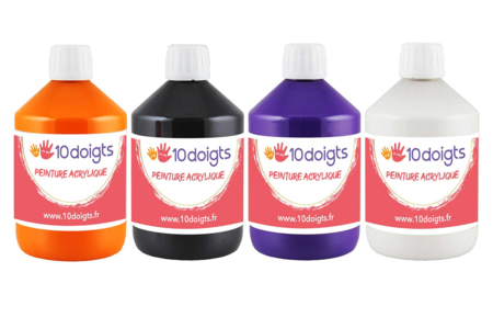 Acrylic Paint, 500 ml - Halloween Colors - 1 - Halloween Creative Accessories - 10doigts.com - Halloween Creative Accessories – 10doigts.fr