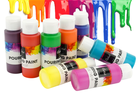 Pouring Paint - Assorted 8 Colors - 1 - Fluid Acrylic Paint (Pouring) - 10doigts.com - Fluid Acrylic Paint (Pouring) – 10doigts.fr