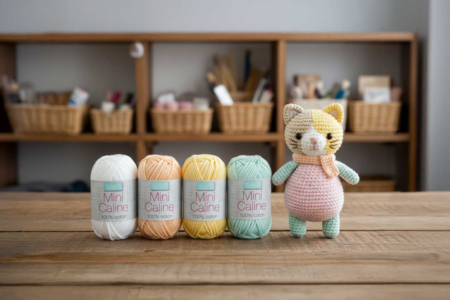 Ovillos mini Caline - 6 colores pastel - Hilo para tejer – 10doigts.fr