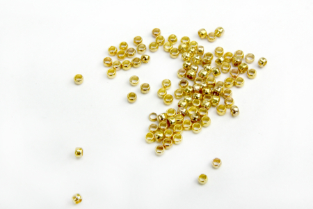 Gold Crush Beads - 100 Pieces - 1 - Crimp Beads - 10doigts.com - Crimp Beads – 10doigts.fr