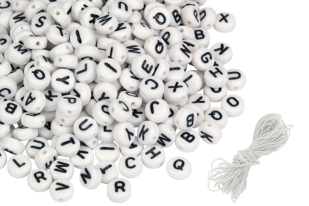 Black Alphabet Round Beads - 300 Beads - 2 - Message Jewelry - 10doigts.com - Message Jewelry – 10doigts.fr