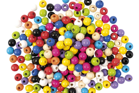 Multicolored Wooden Beads, 1 cm - 200 Pieces - 2 - Wood Beads - 10doigts.com - Wood Beads – 10doigts.fr